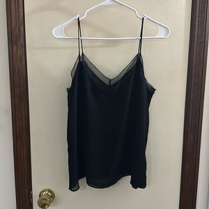 Zara black tank with polka dot detailing